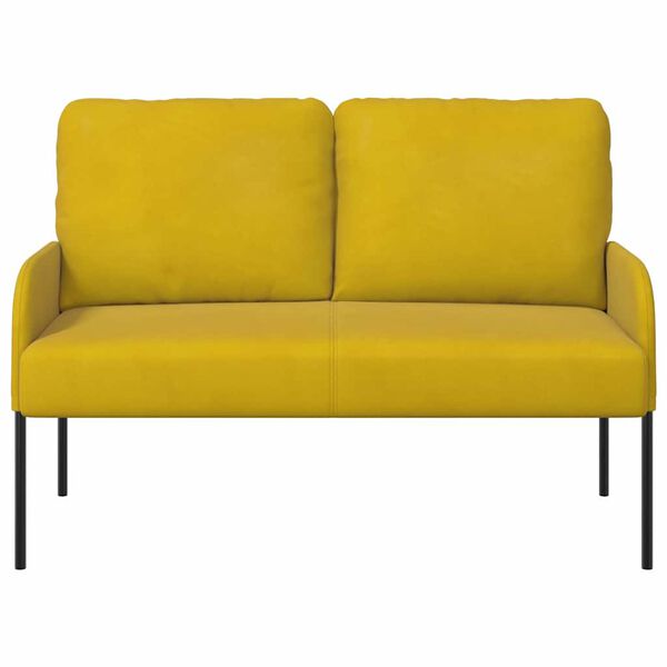 vidaXL Sofas mit Kissen 110cm Gelb Sperrholz