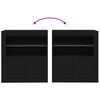 vidaXL Sideboard mit LED-Leuchten Schwarz 60,5x37x67 cm