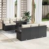 vidaXL Gartensofa-set mit Kissen 7 pcs Schwarz Poly-Rattan