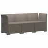 vidaXL 3-Sitzer Garten Sofa Rattan Look PP Hellgrau