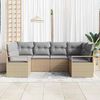 vidaXL Gartensofa-set mit Kissen 6 pcs Beige und Hellgrau Poly-Rattan