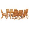 vidaXL Garten Essgruppe 9 pcs Braun Massivholz Akazie