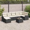 vidaXL Sofa Set mit Kissen 8 pcs Schwarz und Creme Poly-Rattan