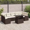 vidaXL Garten-Sofa-Set mit Kissen 8 pcs Braun Poly Rattan