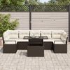 vidaXL Garten-Sofa-Set mit Speicher 8 pcs Braun Poly Rattan