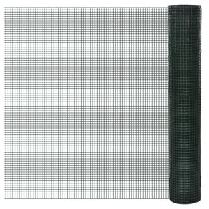 vidaXL Drahtzaun f&uuml;r H&uuml;hner Verzinkt mit PVC-Beschichtung 10x1 m Gr&uuml;n