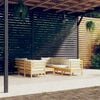 vidaXL 8-tlg. Garten-Lounge-Set mit Creme Kissen Massivholz Kiefer