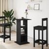 vidaXL Bartisch mit Ablagen Schwarz 60x60x102 cm Holzwerkstoff