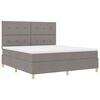 vidaXL LED Boxspringbett mit Matratze Taupe 180 x 200 cm Stoff