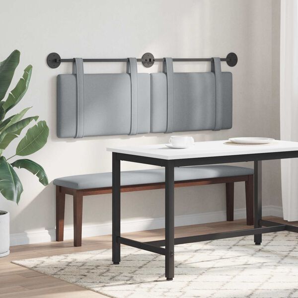 vidaXL H&auml;ngevorderseite Wandmontiert Hellgrau 150 x 55 x 5 cm Stoff