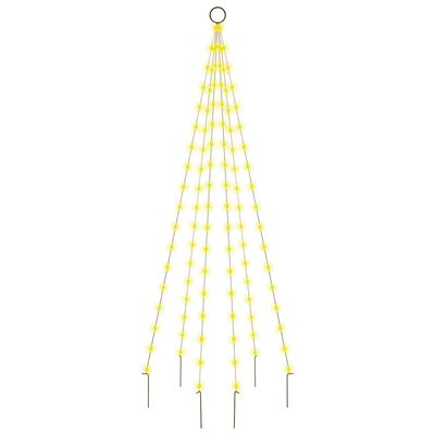 vidaXL LED-Weihnachtsbaum für Fahnenmast Warmweiß 108 LEDs 180 cm