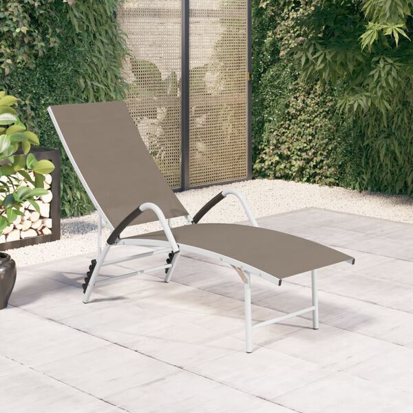 vidaXL Sonnenliege Textilene und Aluminium Taupe