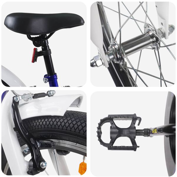 vidaXL Kinderfahrrad 20 Zoll f&uuml;r 6-11 Jahre alt Blau Wei&szlig;