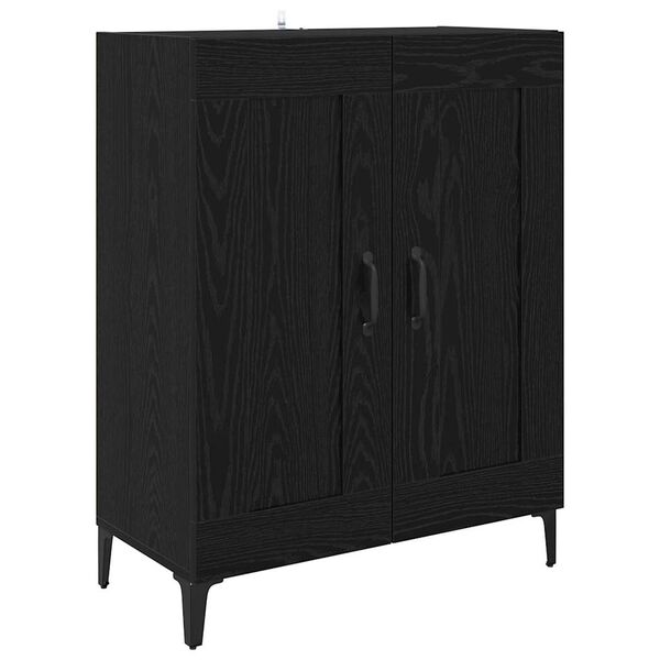vidaXL Sideboard Schwarz Eichen-Optik 69,5 x 34 x 90 cm Holzwerkstoff