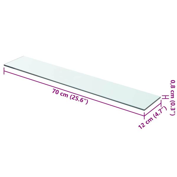 vidaXL Regalboden Glas Transparent 70x12 cm
