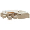 vidaXL Gartensofa-set mit Kissen 14 pcs Beige Poly-Rattan