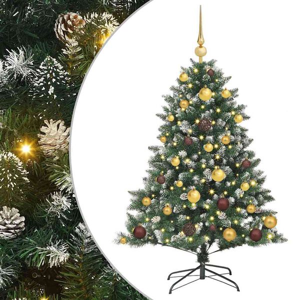 vidaXL K&uuml;nstlicher Weihnachtsbaum mit 150 LEDs mit St&auml;nder Gr&uuml;n 120 cm