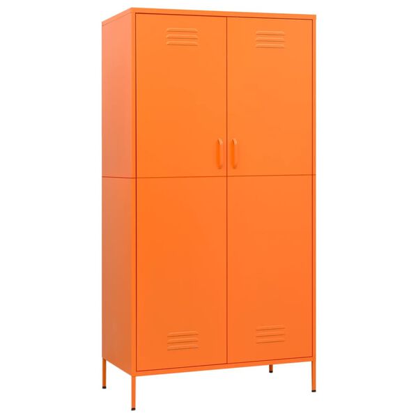 vidaXL Kleiderschrank Orange 90x50x180 cm Stahl
