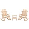 vidaXL 3-tlg. Garten-Lounge-Set Massivholz Fichte