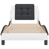 vidaXL Bettgestell ohne Matratze "Zadar" Wei&szlig; und Schwarz 100x200 cm Kunstleder