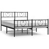 vidaXL Metallbett ohne Matratze mit Fu&szlig;teil Schwarz 160x200 cm
