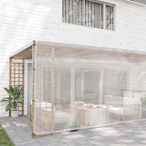 vidaXL Transparente Plane mit &Ouml;sen 5x10 m Polyethylen