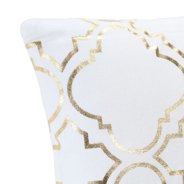 vidaXL Kissen 2 Stk. Foliendruck Weiß und Golden 40 x 40 cm Baumwolle