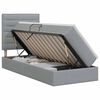 vidaXL Aufbewahrungsbett mit Matratze Hellgrau 90 x 190 cm Stoff