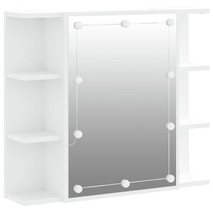vidaXL Spiegelschrank mit LED Wei&szlig; 70x16,5x60 cm