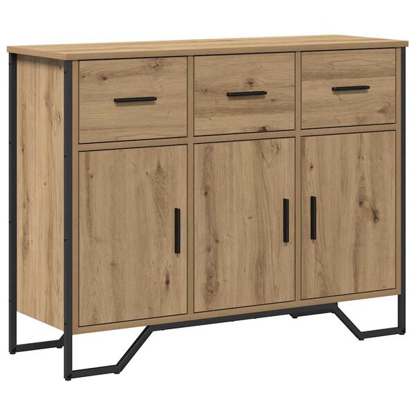 vidaXL Sideboard mit Schubladen Artisan-Eiche 97 x 32,5 x 74,5 cm