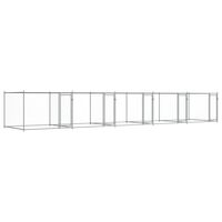 vidaXL Hundezwinger mit Türen Grau 10x2x1,5 m Verzinkter Stahl