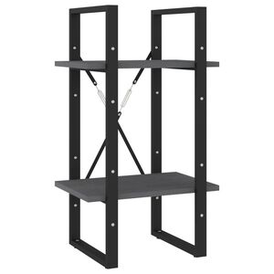 vidaXL B&uuml;cherregal 2 B&ouml;den Grau 40x30x70 cm Massivholz Kiefer