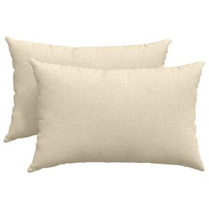 vidaXL Sofakissen 2 pcs Creme 60 x 40 cm Stoff