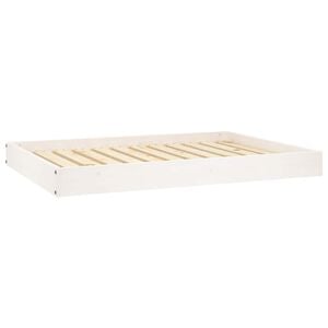 vidaXL Hundebett Wei&szlig; 101,5x74x9 cm Massivholz Kiefer
