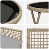 vidaXL Garten Bistro Set 3 pcs Beige Poly Rattan