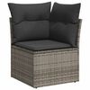 vidaXL 11-tlg. Garten-Sofagarnitur mit Kissen Grau Poly Rattan Akazie