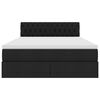 vidaXL Bett mit Stauraum und LED mit LED Schwarz 140 x 200 cm Stoff