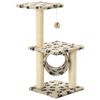 vidaXL Katzen-Kratzbaum Sisal 65 cm Beige Pfoten-Aufdruck
