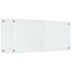 vidaXL Küchenrückwand 2 pcs Transparent 90 x 40 cm Gehärtetes Glas