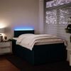 vidaXL Boxspringbett mit Matratze Blau 120x190 cm Samt