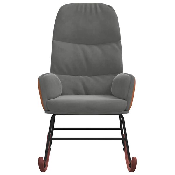 vidaXL Schaukelstuhl Dunkelgrau Samt