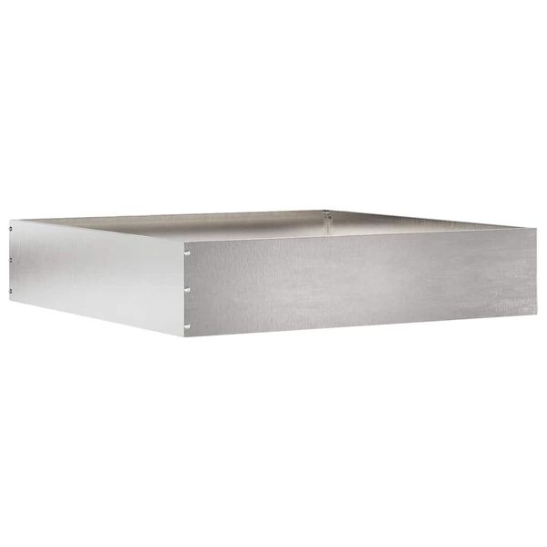 vidaXL Raseneinfassung Silber 60 x 60 x 13 cm Edelstahl