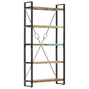 vidaXL B&uuml;cherregal 5 F&auml;cher 90x30x180 cm Altholz Massiv