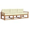 vidaXL Outdoor-Sofagarnitur 3 stk. Natur und Creme