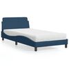 vidaXL Bett mit Matratze "Dover" Blau 100x200 cm Stoff