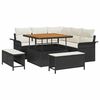 vidaXL Garten-Sofa-Set 8 pcs Schwarz Poly-Rattan