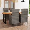 vidaXL 5-tlg. Garten-Essgruppe mit Kissen Poly Rattan Grau