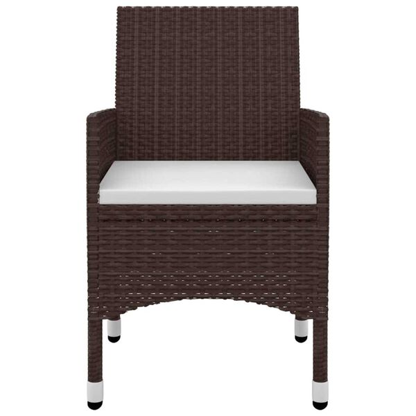 vidaXL 9-tlg. Garten-Essgruppe mit Auflagen Poly Rattan und Glas