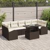 vidaXL Gartensofa-set mit Kissen mit Speicher 8 pcs Braun Poly Rattan