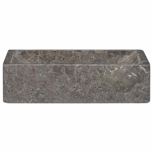 vidaXL Waschbecken 45x30x12 cm Marmor Hochglanz-Grau